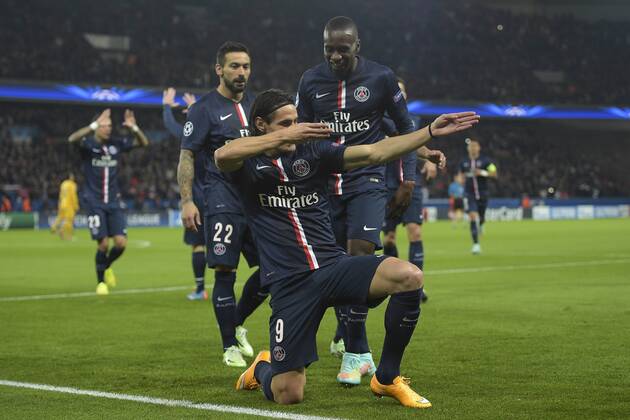Aktuell Fussball, Champions League, Paris St. Germain - Apoel Nikosia Torjubel Edinson Cavani (PSG) - Paris St Germain (PSG) vs APOEL Nikosia FC - 05 11 2014 JBAutissier 