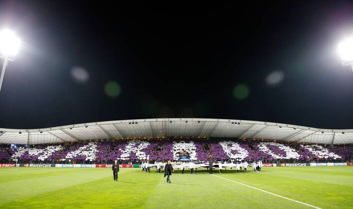 SOCCER - CL, MARIBOR,SLOVENIA,05.NOV.14 - SOCCER - UEFA Champions League, group stage, NK Maribor. Image shows the fans of NK Maribor. 