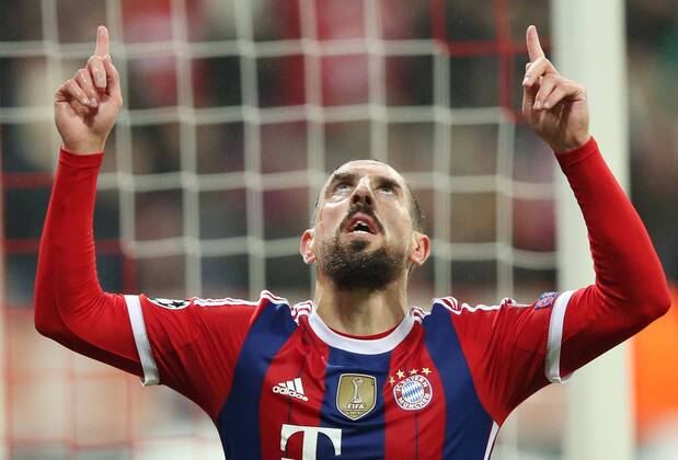 Frank RIBERY,FCB 7 Torjubel nach Tor zum 1:0 FC BAYERN MUENCHEN - AS ROM , Fussball UEFA Champions League, Gruppenphase, Muenchen, 05.11.2014 CL Saison 2014 2015, FCB, Muenchen