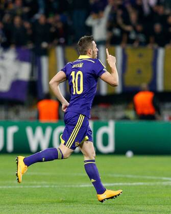 SOCCER - CL, Maribor vs Chelsea MARIBOR,SLOVENIA,05.NOV.14 - SOCCER - UEFA Champions League, group stage, NK Maribor vs Chelsea FC. Image shows the rejoicing of Agim Ibraimi (Maribor). 
