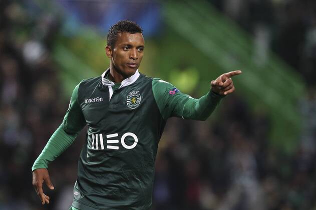 Aktuell Fussball, Champions League, Sporting Lissabon - FC Schalke 04 6 Sporting s midfielder, Nani celebrates after scoring a goal during a soccer match between Portugal s Sporting CP and Germany s FC Schalke 04 for the group stage of the UEFA Champions League, in Sporting s Alvalade Stadium in Lisbon, Portugal, on November 5, 2014. Photo by Pedro Nunes Portugal: UEFA Champions League: Sporting Vs Schalke 04 