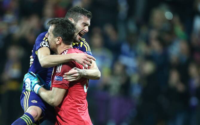 PXL_NK Maribor Chelsea FC 05.11.2014., stadium Ljudski vrt, Maribor, Slovenia - UEFA Champions League, Group G, Matchday 4, NK Maribor - Chelsea FC. Jasmin Handanovic.  SanjinxStrukic PIXSELL
