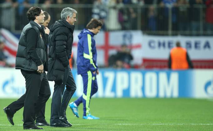 PXL_NK Maribor Chelsea FC 05.11.2014., stadium Ljudski vrt, Maribor, Slovenia - UEFA Champions League, Group G, Matchday 4, NK Maribor - Chelsea FC. Zlatko Zahovic and Chelsea FC coach Jose Mourinho.  SanjinxStrukic PIXSELL