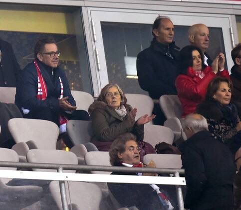 05.11.2014, Fussball Champions League 2014 2015, Vorrunde, 4.Spieltag, FC Bayern München - AS Rom, in der Allianzarena München. Susi, die Ehefrau von Ex-Präsident Uli Hoeneß (München, Höness, Höneß, Hoeness, Hoeneß) auf der Tribüne.