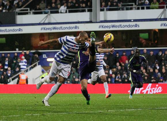 QPR s Bobby Zamora scoring his sides second goal - Barclays Premier League - Queens Park Rangers vs Manchester City- Loftus Road - London - England - 8th November 2014 - Picture David Klein Sportimage EDITORIAL USE ONLY. No use with unauthorised audio, video, data, fixture lists, club league logos or live services. Online in-match use limited to 120 images, no video emulation. No use in betting, games or single club league player publications.