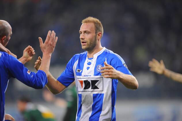 - GENT, BELGIUM: Gent s Laurent Depoitre celebrates after scoring during the Jupiler Pro League match between KAA Gent and Cercle Brugge, in Gent, Saturday 22 November 2014, on day 16 of the Belgian soccer championship. JOHNxTHYS x04506726x