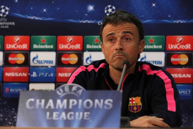 Aktuell Fußball, Champions League, Pk FC Barcelona Barcelona s coach Luis Enrique takes part in a press conference in Nicosia on November 24, 2014