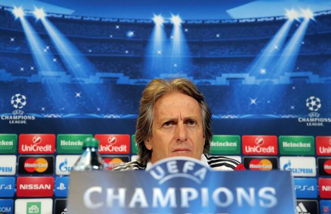 ST. PETERSBURG, RUSSIA. NOVEMBER 25, 2014. SL Benfica Lissabon manager Jorge Jesus looks on during a press conference on the upcoming UEFA Champions League group stage football match against  RE155BFA