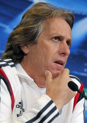 ST. PETERSBURG, RUSSIA. NOVEMBER 25, 2014. SL Benfica Lissabon manager Jorge Jesus looks on during a press conference on the upcoming UEFA Champions League group stage football match against  RE155BFC