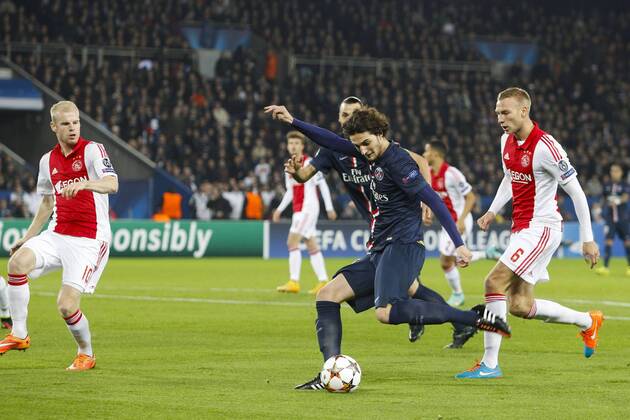 Adrien Rabiot (PSG) FOOTBALL : Paris Saint Germain vs AJAX Amsterdam - Champions League - 25 11 2014 GwendolineLeGoff Panoramic 