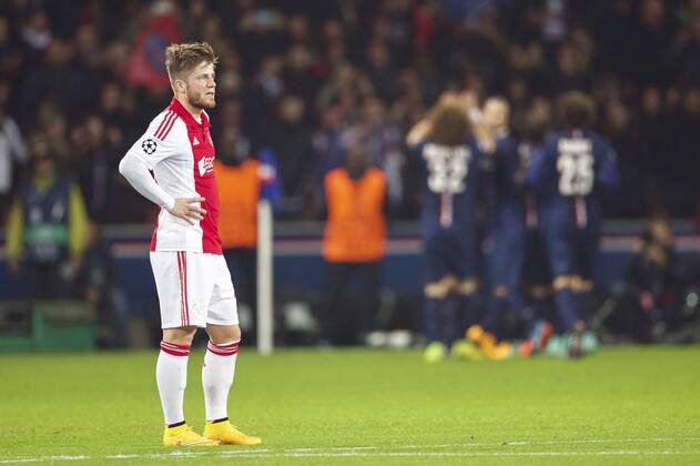 Lasse Schone of Ajax during the UEFA Champions League group F match between Paris Saint-Germain and Ajax Amsterdam on November 24, 2014 at the Parc de Princes stadium in Paris, France. Paris Saint-Germain v Ajax Amsterdam UEFA Champions League Group F 2014 2015 xVIxxIVx 3301024