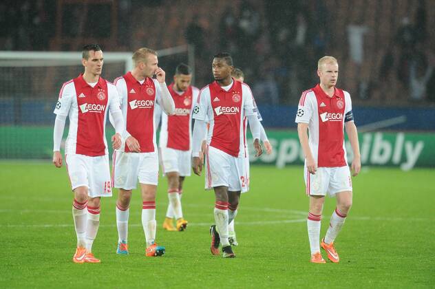 deception Davy Klaassen - Stefano Denswil - Arkadiusz Milik (Ajax Amsterdam) FOOTBALL : PSG vs Ajax - Champion s League - 25 11 2014 N.LeGouic FEP Panoramic 