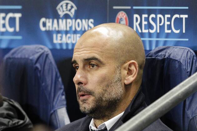 25.11.2014. Manchester, England. Champions League Group Stage. Manchester City versus Bayern Munich. Bayern Munich& x2019;s Head Coach Pep Guardiola xCraigxMercerx  ActionPlus11579208