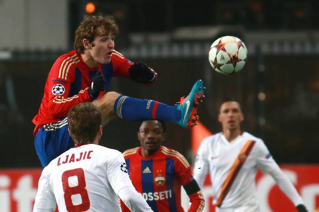 November 25, 2014. Russia, Khimki, arena New Khimki. CSKA s player Mario Fernandes in the 2014 15 UEFA Champions League s group stage match between CSKA (Moscow, Russia) and AS Roma (Rome, Italy) DmitryxGolubovich 