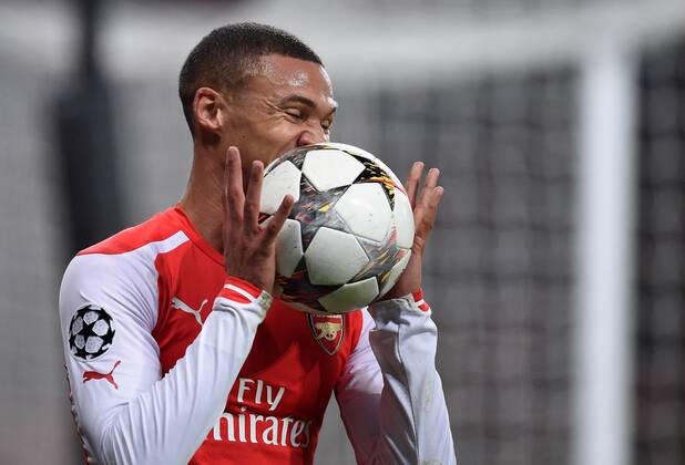 FUSSBALL CHAMPIONS LEAGUE SAISON 2014 2015 VORRUNDE Arsenal London - Borussia Dortmund 26.11.2014 Kieran Gibbs (Arsenal) 
