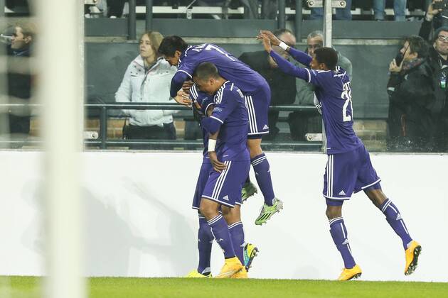 - BRUSSELS, BELGIUM: Anderlecht s Andy Najar and Anderlecht s Ibrahima Conte pictured in action during a game between Belgian soccer team RSCA Anderlecht and Turkish team Galatasaray, in Brussels, in the Constant Vanden Stock stadium, Wednesday 26 November 2014, on the fifth day of the group stage of the UEFA Champions League competition, in group D. THIERRYxROGE  x04509528x