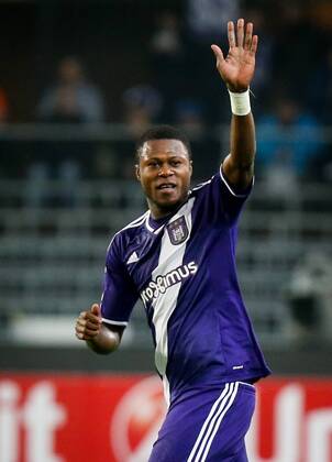 - BRUSSELS, BELGIUM: Anderlecht s Chancel Mbemba celebrates after scoring during a game between Belgian soccer team RSCA Anderlecht and Turkish team Galatasaray, in Brussels, in the Constant Vanden Stock stadium, Wednesday 26 November 2014, on the fifth day of the group stage of the UEFA Champions League competition, in group D. VIRGINIExLEFOUR  x04509555x