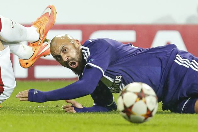 - BRUSSELS, BELGIUM: Anderlecht s Anthony Vanden Borre reacts after a game between Belgian soccer team RSCA Anderlecht and Turkish team Galatasaray, in Brussels, in the Constant Vanden Stock stadium, Wednesday 26 November 2014, on the fifth day of the group stage of the UEFA Champions League competition, in group D. THIERRYxROGE  x04509562x