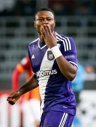 - BRUSSELS, BELGIUM: Anderlecht s Chancel Mbemba celebrates after scoring during a game between Belgian soccer team RSCA Anderlecht and Turkish team Galatasaray, in Brussels, in the Constant Vanden Stock stadium, Wednesday 26 November 2014, on the fifth day of the group stage of the UEFA Champions League competition, in group D. VIRGINIExLEFOUR  x04509565x