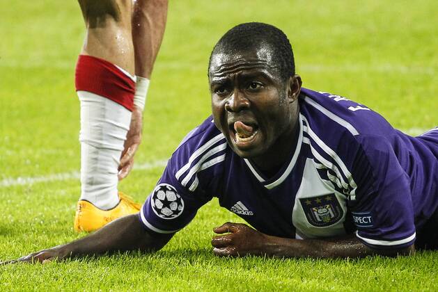 - BRUSSELS, BELGIUM: Anderlecht s Frank Acheampong reacts during a game between Belgian soccer team RSCA Anderlecht and Turkish team Galatasaray, in Brussels, in the Constant Vanden Stock stadium, Wednesday 26 November 2014, on the fifth day of the group stage of the UEFA Champions League competition, in group D. THIERRYxROGE  xAufmacher 04509584x
