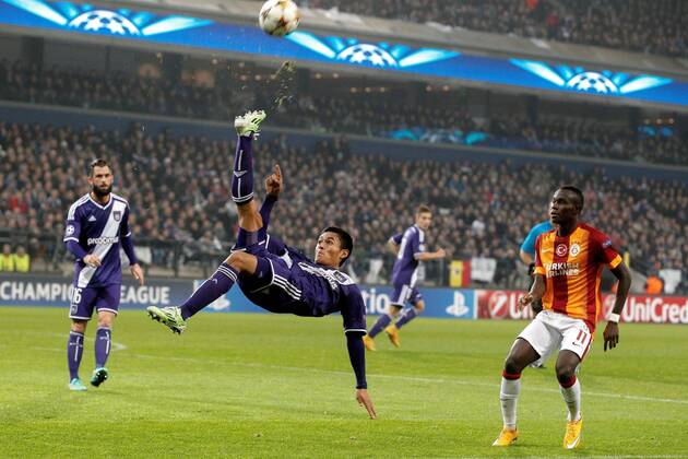 Andy Najar of RSC Anderlecht FOOTBALL : RSC Anderlecht vs Galatasaray - Ligue des Champions - 26 11 2014 PhotoNews Panoramic 