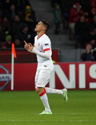 26.11.2014, xovx, Fussball UEFA Champions League, Bayer Leverkusen - AS Monaco, Jubel bei Lucas Ocampos (AS Monaco) nach dem Tor zum 0:1, Freisteller,