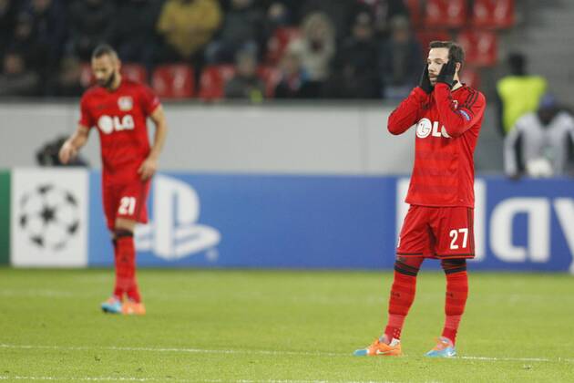 Gonzalo Castro (Bayer 04 Leverkusen 27) Bayer 04 Leverkusen vs AS Monaco, Fussball, Champions-League, 26.11.2014 , EP_JSE
