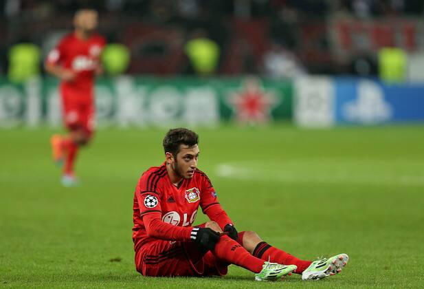26.11.2014, Fussball Champions League 2014 2015, Vorrunde, 5.Spieltag, Bayer Leverkusen - AS Monaco, in der BayArena Leverkusen. Hakan Calhanoglu (Bayer Leverkusen) 