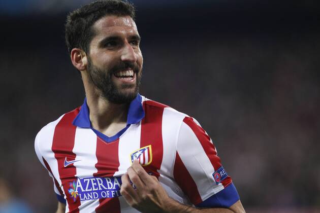 Atletico de Madrid s Raul Garcia celebrates a goal during Champions League soccer match between Atletico de Madrid and Olympiacos at Vicente Calderon stadium in Madrid, Spain. November 26, 2014.  (2014112625916)
