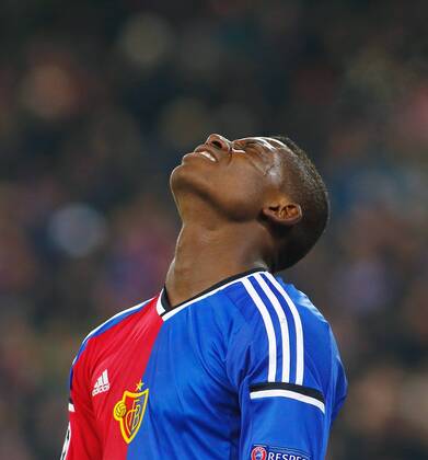 26.11.2014 St Jakob Park Basel ,SCHWEIZ , Saison 2014 2015 Herren UEFA Champions League Gruppenphase FC Basel - Real Madrid CF Donald Breel Embolo (FC Basel) © Manuel Geisser 