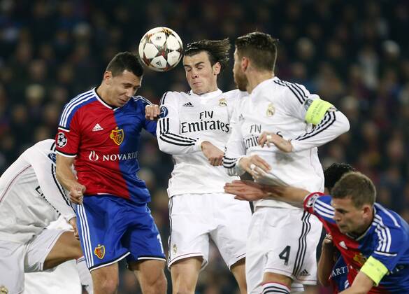 Champions League match between FC Basel and Real Madrid. In this picture, Marek Suchy and Gareth Bale. xBEATRIZxGUZMANx 