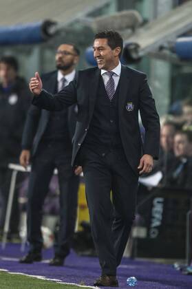 Anderlecht , Belgium November , 26 2014 Football Champions League Qualification Round Group D Constant Vanden Stock Stadium Brussels RSC Anderlecht vs Galatasaray AS On this picture : Besnik Hasi MichelxGouverneur xxGOUVE 