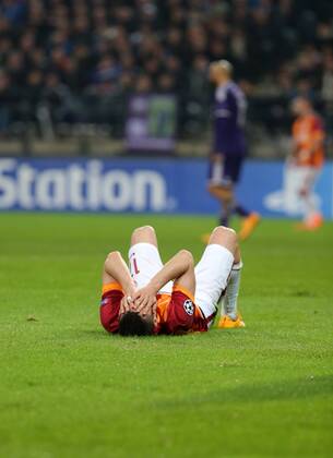 UEFA Champions League Group D football match between Anderlecht and Galatasaray at Constant Vanden Stock Stadium on November 26, 2014 in Brussel, Belgium Score: Anderlecht 2 - Galatasaray 0 Pictured: Burak Yilmaz of Galatasaray. 