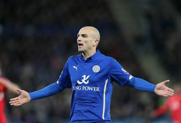 Leicester s Esteban Cambiasso in action Barclays Premier League- Leicester City vs Liverpool - King Power Stadium - England - 2nd November 2014 - Picture David Klein Sportimage EDITORIAL USE ONLY. No use with unauthorised audio, video, data, fixture lists, club league logos or live services. Online in-match use limited to 120 images, no video emulation. No use in betting, games or single club league player publications.