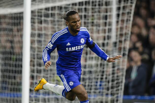 Aktuell FuÃŸball, England, Premier League, FC Chelsea - Tottenham Hotspur 03.12.2014. London, England. Premier League. Chelsea versus Tottenham Hotspur. Chelsea s Didier Drogba celebrates his goal xCraigxMercerx  ActionPlus11580695