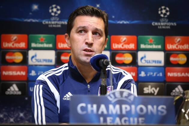 Aktuell Fußball, Champions League, PK RSC Anderlecht - DORTMUND, GERMANY: Anderlecht s head coach Besnik Hasi pictured during a press conference PK Pressekonferenz of Belgian team RSC Anderlecht, in Dortmund Signal Iduna Park stadium, Germany, Monday 08 December 2014. Anderlecht will play Tomorrow against German Borussia Dortmund on the last day of the group stage of the UEFA Champions League competition, in the group D. VIRGINIExLEFOUR  x04517864x