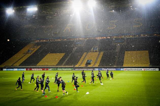 - DORTMUND, GERMANY: Illustration picture shows a training of Belgian team RSC Anderlecht, in Dortmund Signal Iduna Park stadium, Germany, Monday 08 December 2014. Champions League competition, in the group D. VIRGINIExLEFOUR  x04517900x