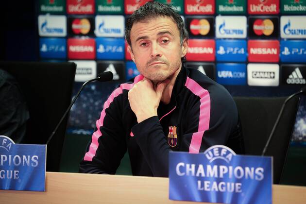 Barcelona, Spain - Luis Enrique in the press conference PK Pressekonferenz after the the training held in the sports city of FCB, on 09 December 2014. -- FC Barcelona Training Session  - ZUMAn230