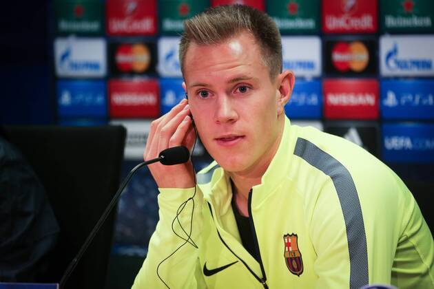 Barcelona, Spain - Marc Andre Ter-Stegen in the press conference PK Pressekonferenz after the training held in the sports city of FCB, on 09 December 2014. -- FC Barcelona Training Session  - ZUMAn230