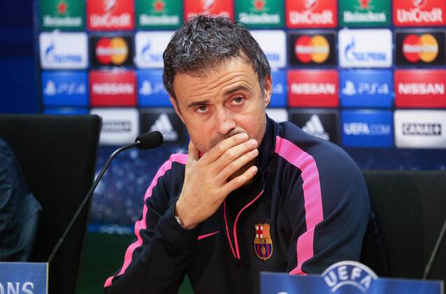 Barcelona, Spain - Luis Enrique in the press conference PK Pressekonferenz after the the training held in the sports city of FCB, on 09 December 2014. -- FC Barcelona Training Session  - ZUMAn230