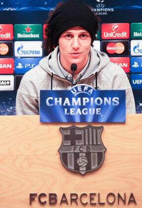 Dec. 09, 2014 - Barcelona - David Luiz in the conference press before the training held in the Camp Nou, before the Champions League match against FC Barcelona Barca on 09 December 2014. PK of FC Paris Saint Germain PSG.  - ZUMAn230