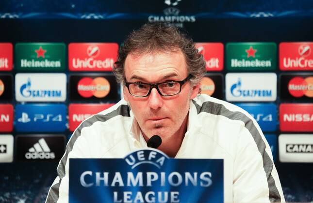 Dec. 09, 2014 - Barcelona - Laurent Blanc in the press conference PK Pressekonferenz before the training held in the Camp Nou, before the Champions League match against FC Barcelona Barca on 09 December 2014. Photo: Joan Valls Urbanandsport Nurphoto Paris Saint-Germain Training Session and Press Conference  - ZUMAn230
