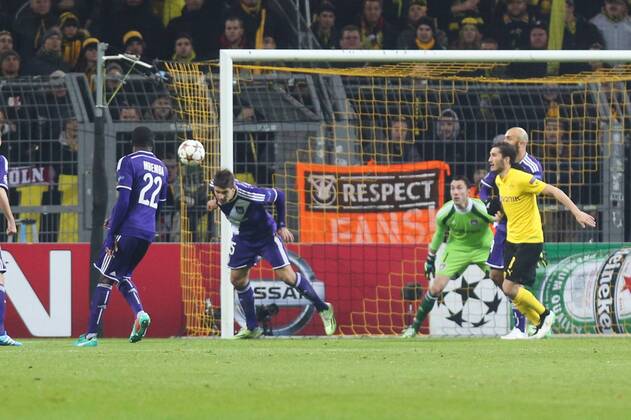 - DORTMUND, GERMANY: Anderlecht s Alexandar Mitrovic pictured during a soccer game between German team Borussia Dortmund and Belgium s RSC Anderlecht, Tuesday 09 December 2014 in Dortmund, Germany, on the sixth and last day of the group stage of the UEFA Champions League competition, in the group D VIRGINIExLEFOUR  x04518379x
