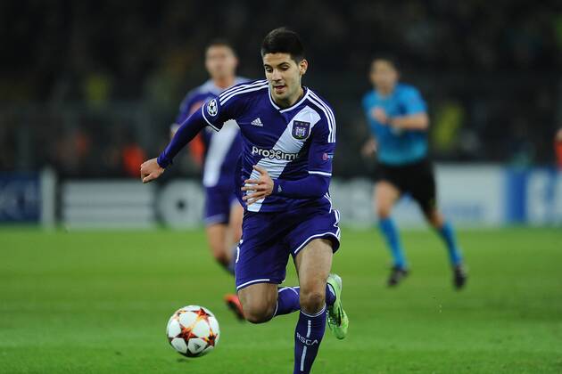 Fußball Champions League Gruppenphase 6.Spieltag Borussia Dortmund - RSC Anderlecht am 09.12.2014 im Signal Iduna Park in Dortmund Aleksandar Mitrovic ( Anderlecht )