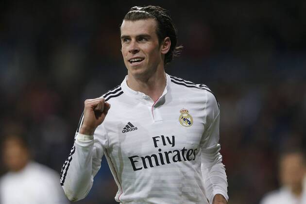 09.12.2014. Madrid, Spain. Gareth Bale Midfielder of Real Madrid celebrates the goal for 2-0 after scoring his team& xb4;s goal. UEFA Champions League group stages. Real Madrid versus Ludogorets Razgrad at Santiago Bernabeu stadium. xEnriquexdexlaxFuentex  ActionPlus11581964