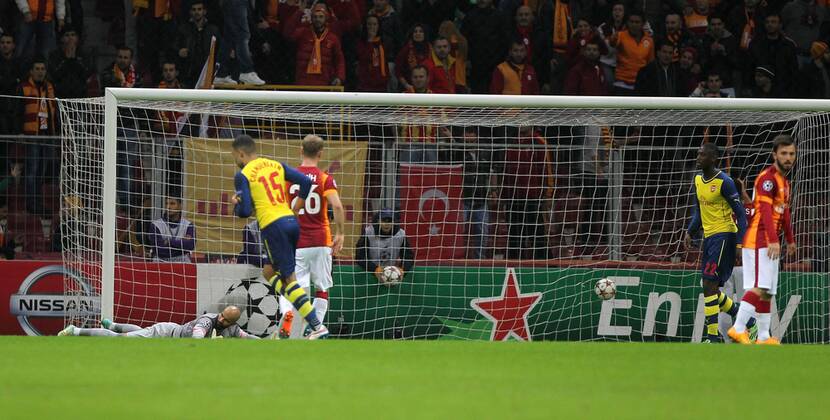 UEFA Champions League Group D match between Galatasaray and Arsenal at Turk Telekom Arena Stadium on December 09, 2014 in Istanbul, Turkey Pictured: Goakeeper Sinan Bolat of Galatasaray. 