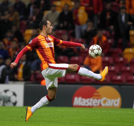 UEFA Champions League Group D match between Galatasaray and Arsenal at Turk Telekom Arena Stadium on December 09, 2014 in Istanbul, Turkey Pictured: Umut Bulut of Galatasaray. 