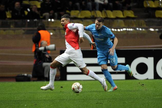 Yannick Ferreira-Carrasco - Viktor Fayzulin FOOTBALL : AS Monaco vs Zenit St. Petersburg - UEFA Champions League 2014 2015 - 09 12 2014 FEP Panoramic 