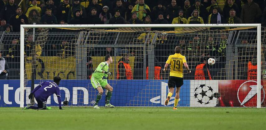 09.12.2014, Fussball Championsleague 2014 2015, Vorrunde, 6.Spieltag, Borussia Dortmund - RSC Anderlecht, im Signal-Iduna-Park-Stadion Dortmund. Tor zum 1:0 