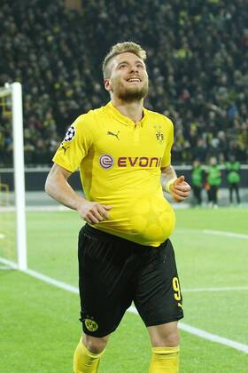 Ciro Immobile (Borussia Dortmund) bejubelt seinen Treffer zum 1:0, Torjubel Jubel, Emotionen Borussia Dortmund vs RSC Anderlecht, Fussball, UEFA Champions League, 09.12.2014 , EP_ANS